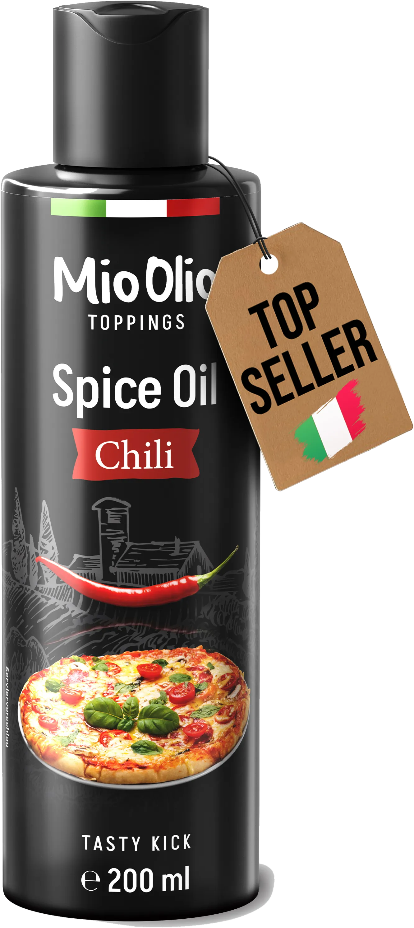 MioOlio Chiliöl 200 ml italienisches Gewürzöl in Squeeze-Flasche, vegan und glutenfrei