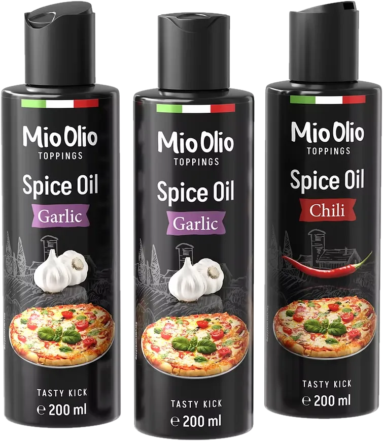 MioOlio Gewürzöl-Set 2 × Knoblauchöl 1 × Chiliöl je 200 ml