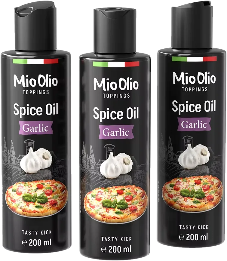 MioOlio Knoblauchöl 3 × 200 ml italienisches Gewürzöl im Vorteilspack